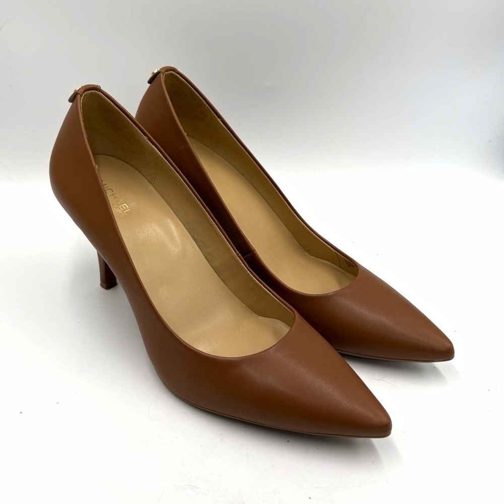 Michael Kors Brown Leather Pointed Toe Stiletto Pump Slip On Women's US 9M